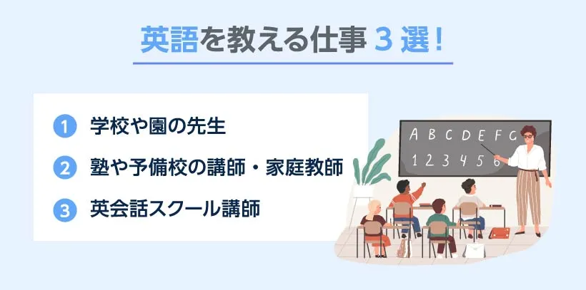 英語を教える仕事3選！