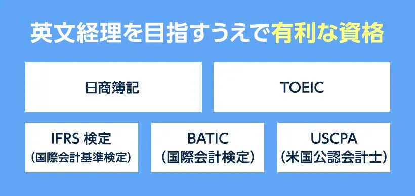 英文経理を目指すうえで有利な資格