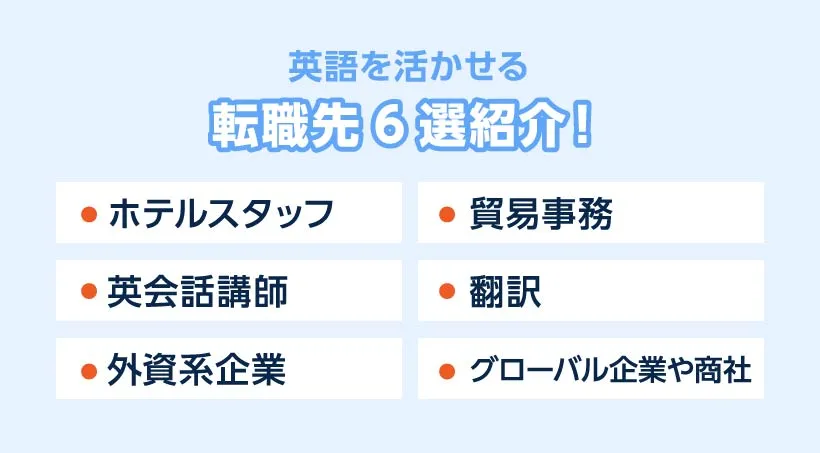 英語を活かせる転職先6選紹介！