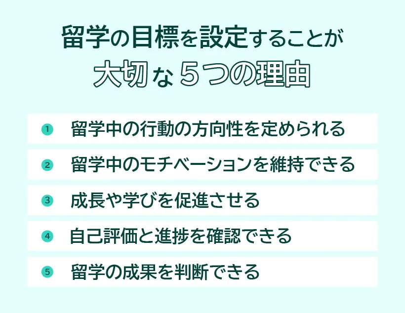 留学の目標を設定することが大切な5つの理由