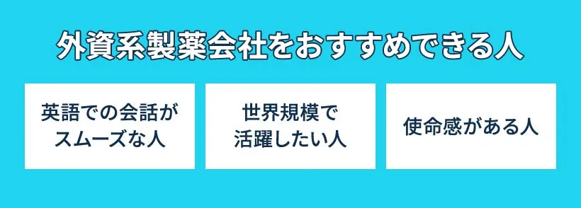 外資系製薬会社をおすすめできる人