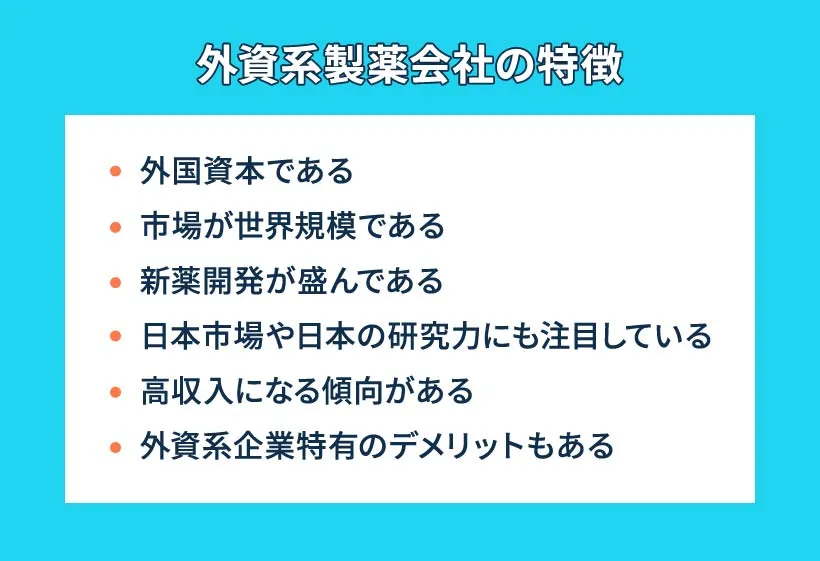 外資系製薬会社の特徴